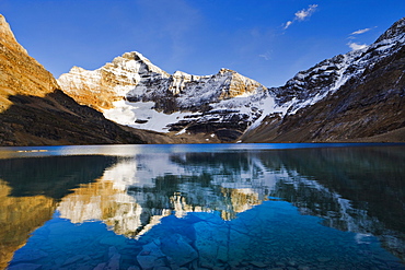 Lake McArthur and Mount Biddle at sunset, Yoho National Park, British Columbia