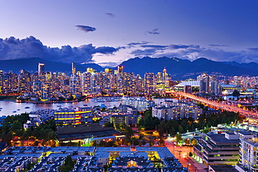 Artist's Choice: City skyline at dusk, Vancouver, British Columbia
