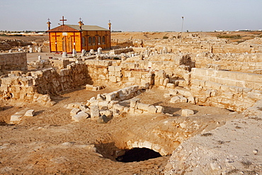 Remains of the Church of the Virgin St. Mary, (built 385 - 412 CE), known asthe Great Basilica, Abu Mena, Egypt