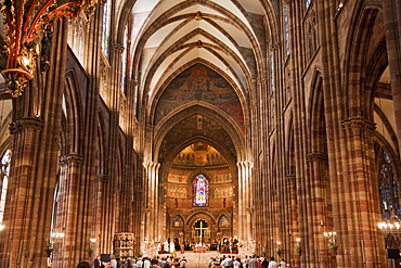 Central nave of Cathedral of Our Lady, Strasbourg, France