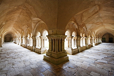 Arcades of the cloister of the Cistercian Abbey of Fontenay, Cute d'Or, France