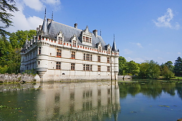 Chuteau d'Azay-le-Rideau on the river Indre, Azay-le-Rideau, Indre-et-Loire, France