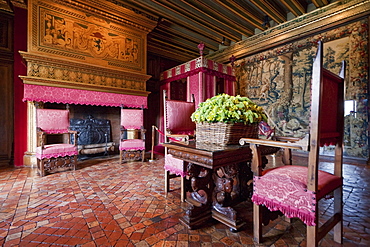 Bedroom of Cesar of Vendume in the Chuteau de Chenonceau, Chenonceaux, Indre-et-Loire, France