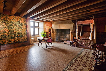 Private chamber in the Chuteau de Langeais, Langeais, Indre-et-Loire, France