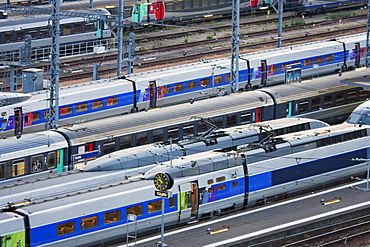 TGV trains in the railway station, Tours, France