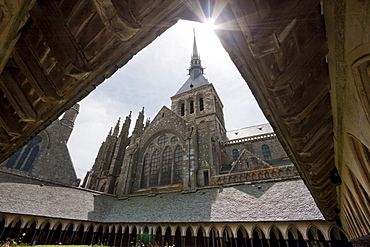 Abbey Church, as seen from the Cloister of Mont-Saint-Michel, France