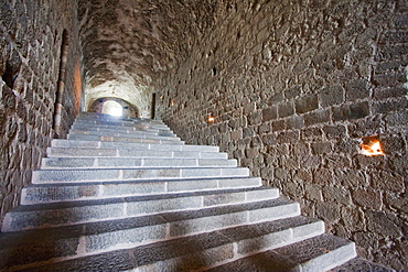 North-South stairway in the Abbey of Mont-Saint-Michel, France