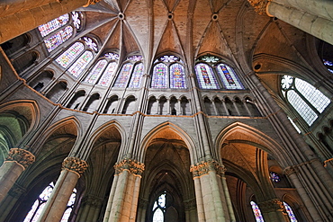 Stained glass windows of the choir of Notre-Dame de Reims Cathedral, Reims, Marne, France