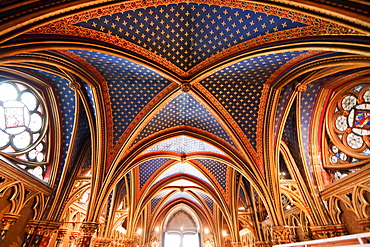 Ceiling of the Lower Chapel of La Sainte-Chapelle, Paris, France