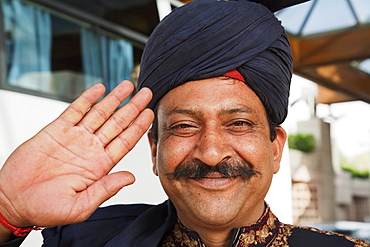 Doorman at the Vasant Continental Hotel, Delhi, India