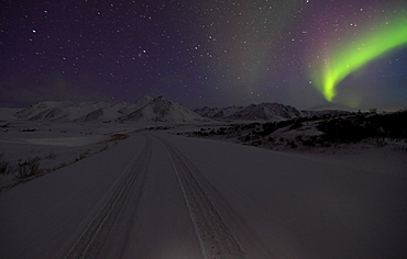 Aurora borealis over the Dempster Highway, Yukon, Canada