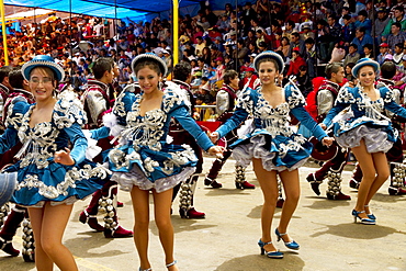 Caporales dancers in the procession of the Carnaval de Oruro, Oruro, Bolivia