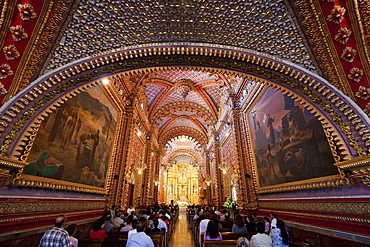 Interior of the Guadalupe Sanctuary, Morelia, Michoacun, Mexico