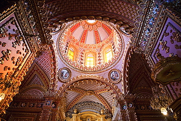 Interior of the Guadalupe Sanctuary, Morelia, Michoacun, Mexico