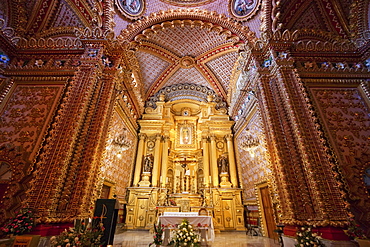 Interior of the Guadalupe Sanctuary, Morelia, Michoacun, Mexico