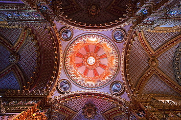 Interior of the Guadalupe Sanctuary, Morelia, Michoacun, Mexico