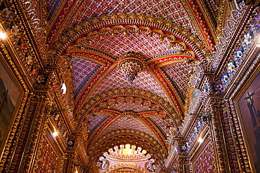 Interior of the Guadalupe Sanctuary, Morelia, Michoacun, Mexico