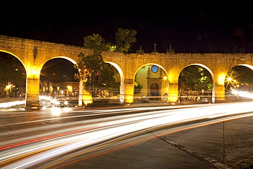 Aqueduct at night, Morelia, Michoacun, Mexico