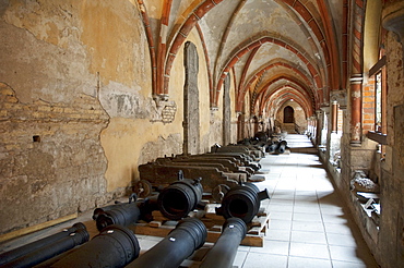 Old canons and assorted weapons at the Cross Gallery, Riga, Latvia