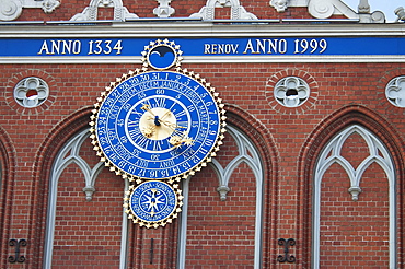 Clock of the House of the Blackheads, Riga, Latvia