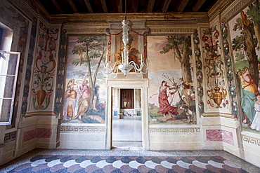 Room decorated with frescoes in Villa Caldogno, Caldogno, Italy