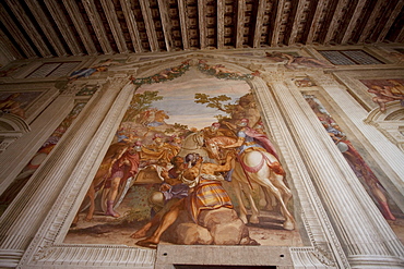 Fresco in the Main Hall of Villa Godi Malinverni by Andrea Palladio, Lonedo di Lugo, Italy