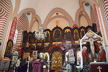 Altar with icons at the St. Nicolas's Orthodox Church, Vilnius, Lithuania