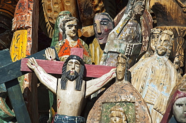 Wooden statuettes, Chichicastenango, El Quichu, Guatemala