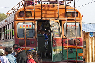 Chicken bus, Panajachel, Sololu, Guatemala