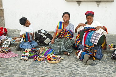 Maya souvenir vendors, Antigua, Sacatepuquez, Guatemala