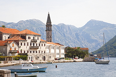 Panorama of the town of Perast along Kotor Bay, Montenegro