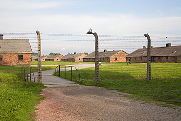 Barracks of the Men's Camp, Auschwitz-Birkenau Concentration Camp, Oswiecim, Malopolska, Poland