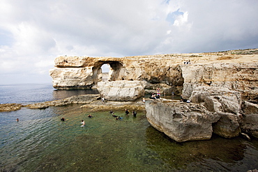 Azure Window, a natural rock arch, Dwejra Bay, Gozo Island, Malta