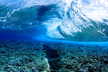 Micronesia, Yap, Underwater view of wave.