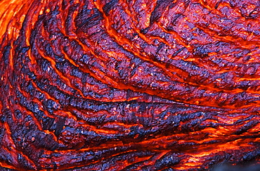 Hawaii, Big Island, Hawaii Volcanoes National Park, Kilauea Volcano, Detail of molten lava.