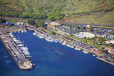 Hawaii, Maui, Maalaea Harbor, Maui Ocean Center and shops.