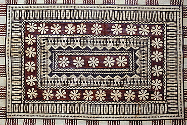 Hawaii, Hawaiian tapa cloth closeup of pattern, detail