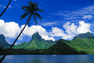 French Polynesia, Bora Bora, the island viewed from the ocean