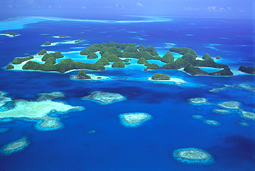 Palau, Rock Islands, aerial overview 