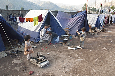 People In A Relief Camp After The 8 October 2005 Earthquake, Muzaffarabad, Azad Kashmir, Pakistan