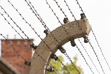 Along The Auschwitz Concentration Camp Perimeter Electrified Barbed Wire Was Installed 4 M High, Oswiecim, Malopolska, Poland