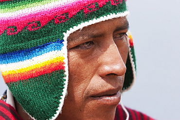 Aymara Man, Isla Del Sol In Titicaca Lake, La Paz Department, Bolivia