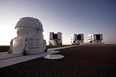 Auxiliary Telescope, Sun Unit Telescope 1, Moon Unit Telescope 2 & Southern Cross Unit Telescope 3, Belonging To The Very Large Telescope (Vlt) Operated By The European Southern Observatory At Paranal, Antofagasta Region, Chile