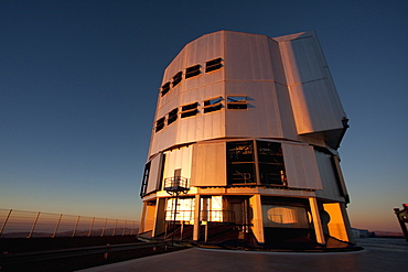 Southern Cross Unit Telescope 3, Belonging To The Very Large Telescope (Vlt) Operated By The European Southern Observatory On Cerro Paranal At Sunset, Antofagasta Region, Chile