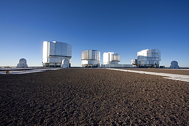 Sun Unit Telescope 1, Moon Unit Telescope 2, Southern Cross Unit Telescope 3, Venus Unit Telescope 4 Belonging To The Very Large Telescope (Vlt) Operated By The European Southern Observatory At Cerro Paranal, Antofagasta