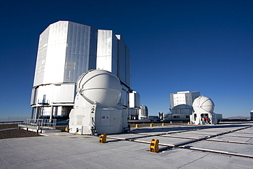 Unit Telescopes And Auxiliary Telescopes Belonging To The Very Large Telescope (Vlt) On The Platform Operated By The European Southern Observatory At Paranal, Antofagasta Region, Chile