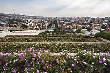 Panoramic views of Yerevan from the top of the Yerevan Cascade, Yerevan, Armenia