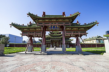 Entrance gate to the Winter Palace of the Bogd Khan, Ulaanbaatar (Ulan Bator), Mongolia