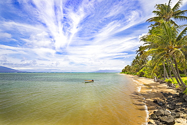 One of the many beaches on Molokai's South shore that are protected by the largest barrier reef in the state, Molokai, Hawaii, United States of America