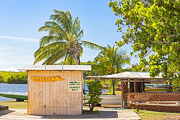 The home of the Molokai Outrigger Canoe Club on the beach, Kaunakakai, Molokai, Hawaii, United States of America